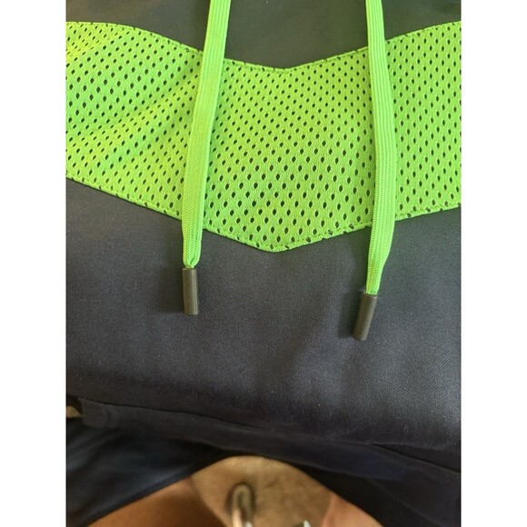 Reebok Small NWT Play Warm Pocketed Hoodie Navy W/green Performance Fleece - Picture 6 of 8